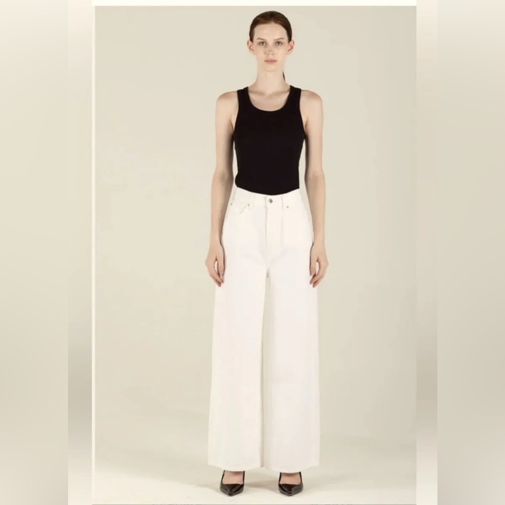 Etica Cream Wide-Leg Jeans - Picture 2 of 6